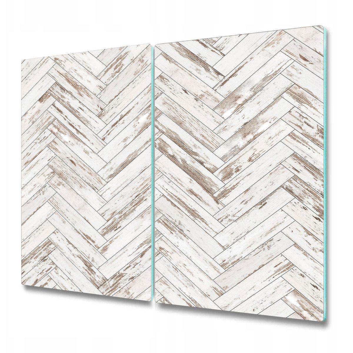 Dwuczęściowa Deska Kuchenna ze Wzorem - Drewniana jodełka - 2 sztuki 30x52 cm