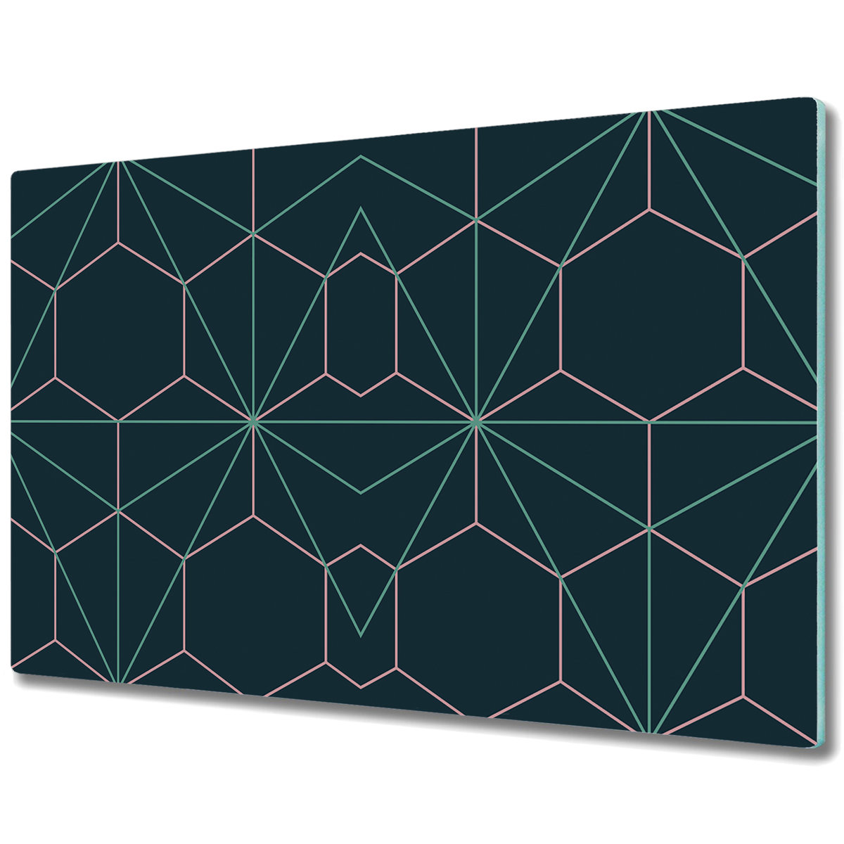 Duża Deska Kuchenna ze Wzorem - Sześciokąt i trójkąt geometryczny wzór - 80x52 cm