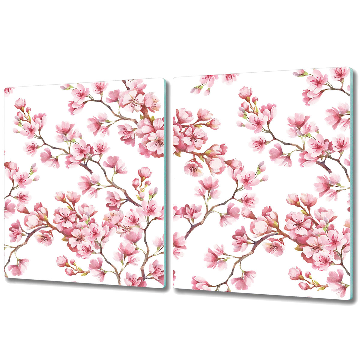 Funkcjonalna Deska Kuchenna - Osłona indukcji - 2x 40x52 cm - Kwiat wiśni