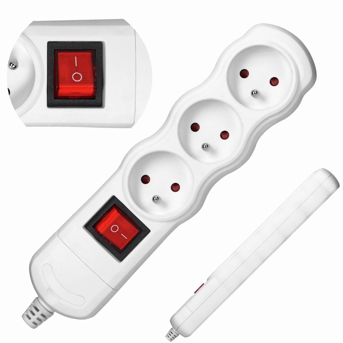 Przedłużacz Listwowy Rozgałęźnik 3x z Wyłącznik