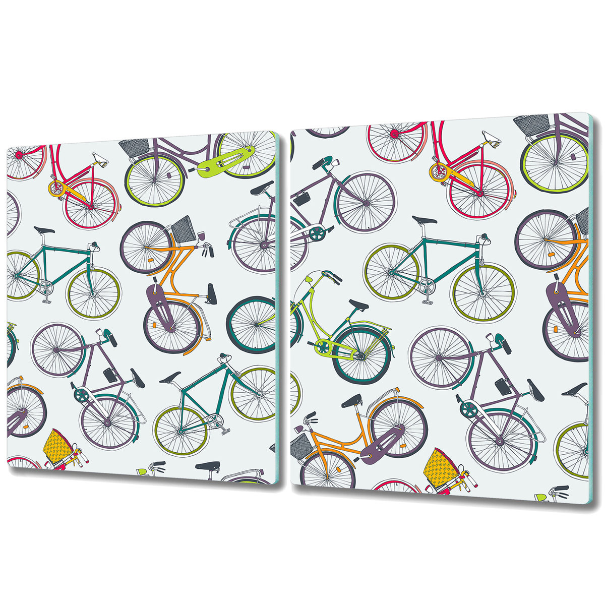 Podwójna Deska Do Krojenia ze Szkła - 2x 40x52 cm - Rowery miejskie