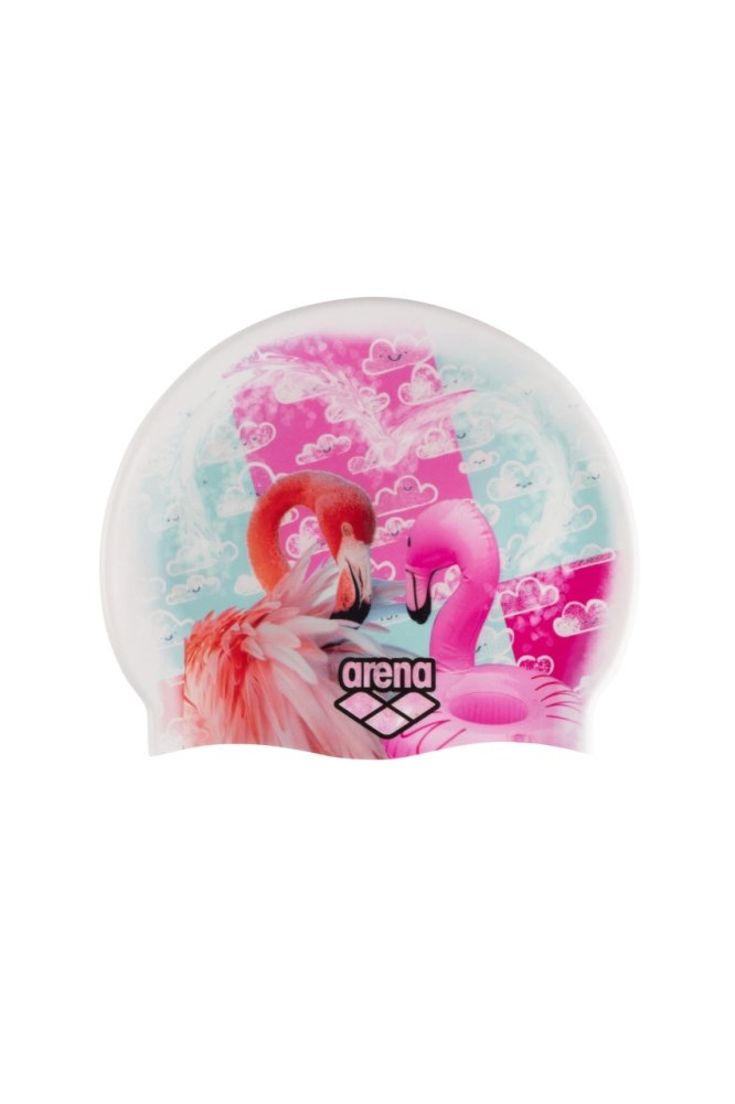 Czepek do pływania na basen silikonowy Arena HD Cap Flamingos in Love