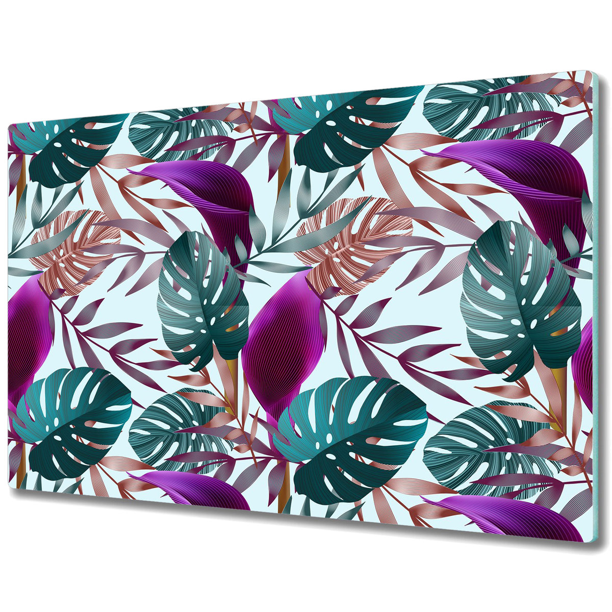 Szklane Deski Kuchenne z Unikalnymi Wzorami - Tropikalne liście - 80x52 cm