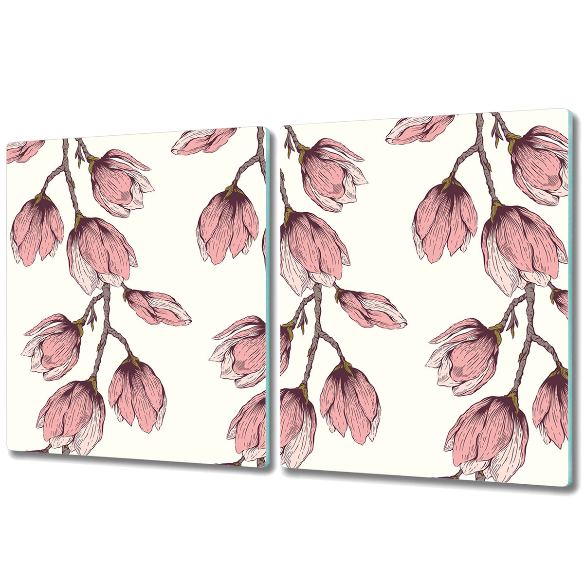 Nowoczesna Deska Kuchenna - Osłonka - 2x 40x52 cm - Kwitnące pnącze kwiatowe