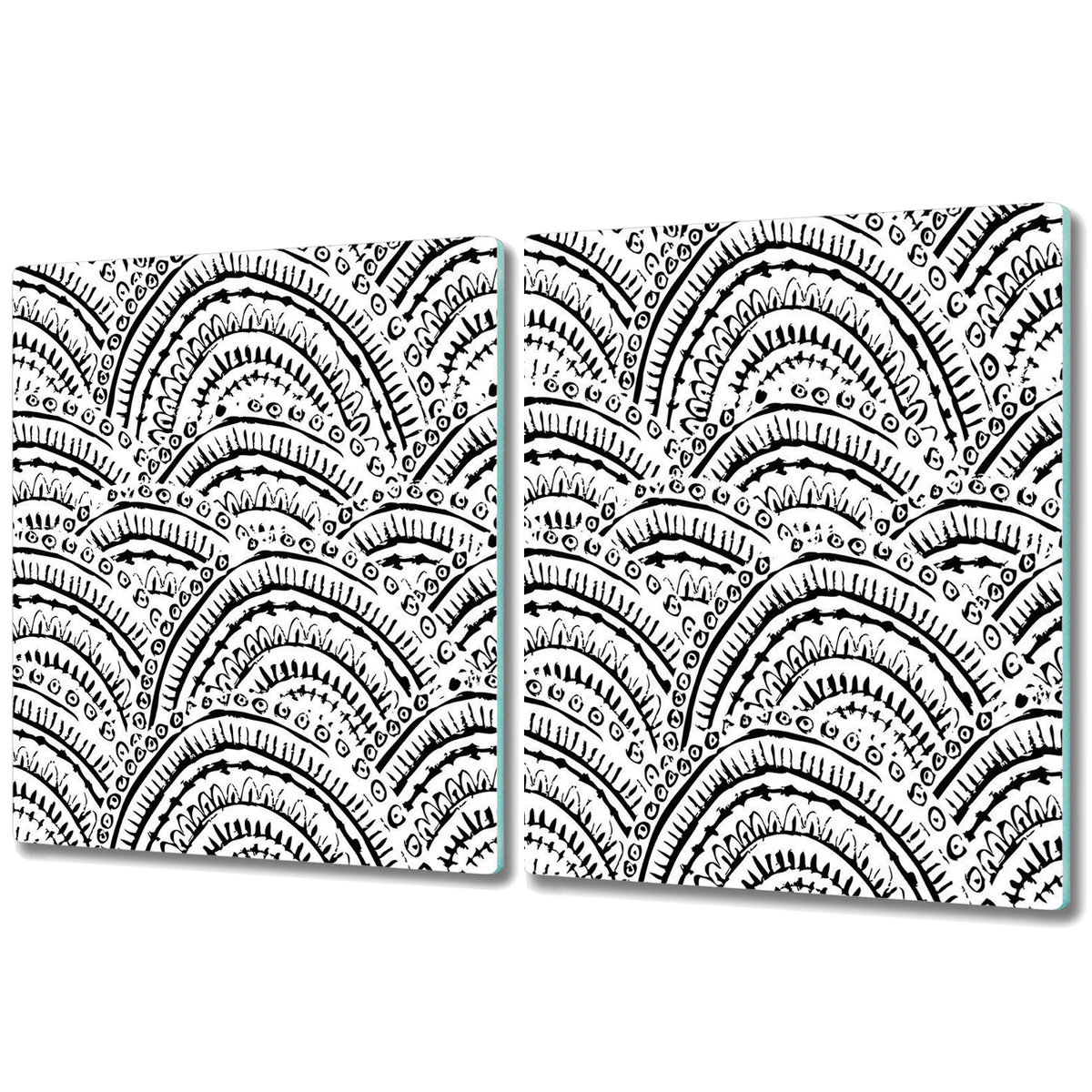 Nowoczesna Deska Kuchenna - Osłonka - 2x 40x52 cm - Ręcznie rysowane abstrakcyjny wzór