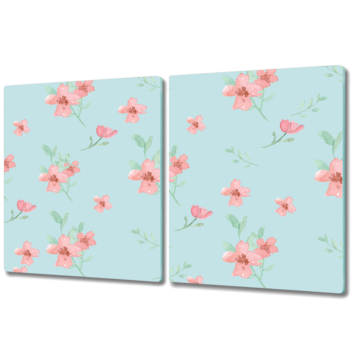 Funkcjonalna Deska Kuchenna - Osłona indukcji - 2x 40x52 cm - Kwiatowy wzór