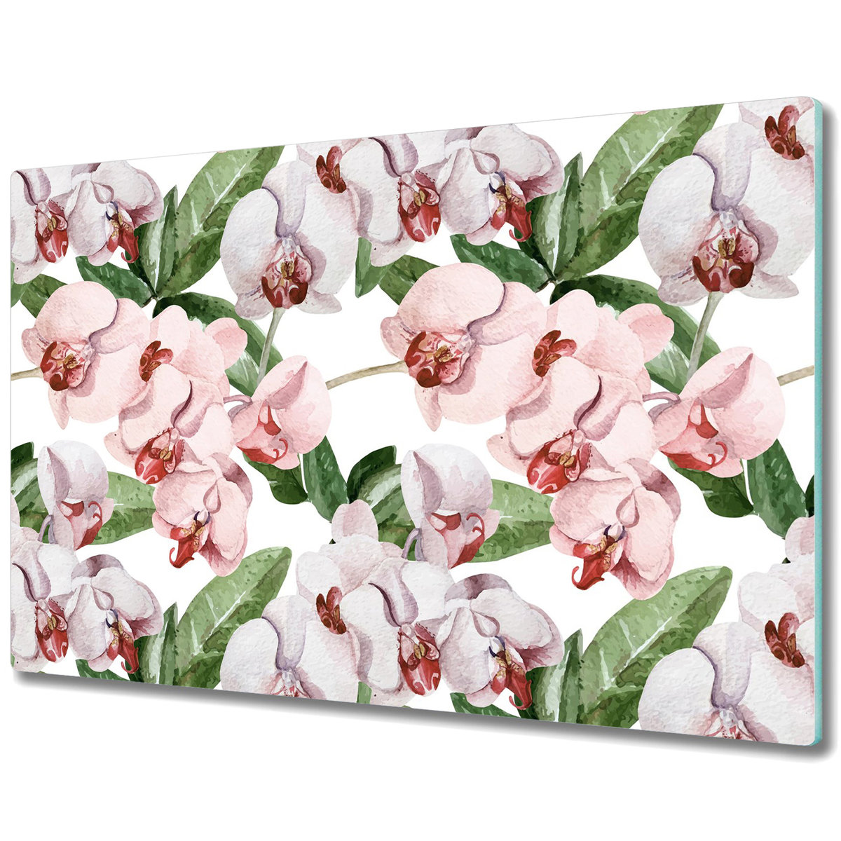 Nowoczesna Deska Kuchenna - Kwitnące kwiaty orchidei - 80x52 cm