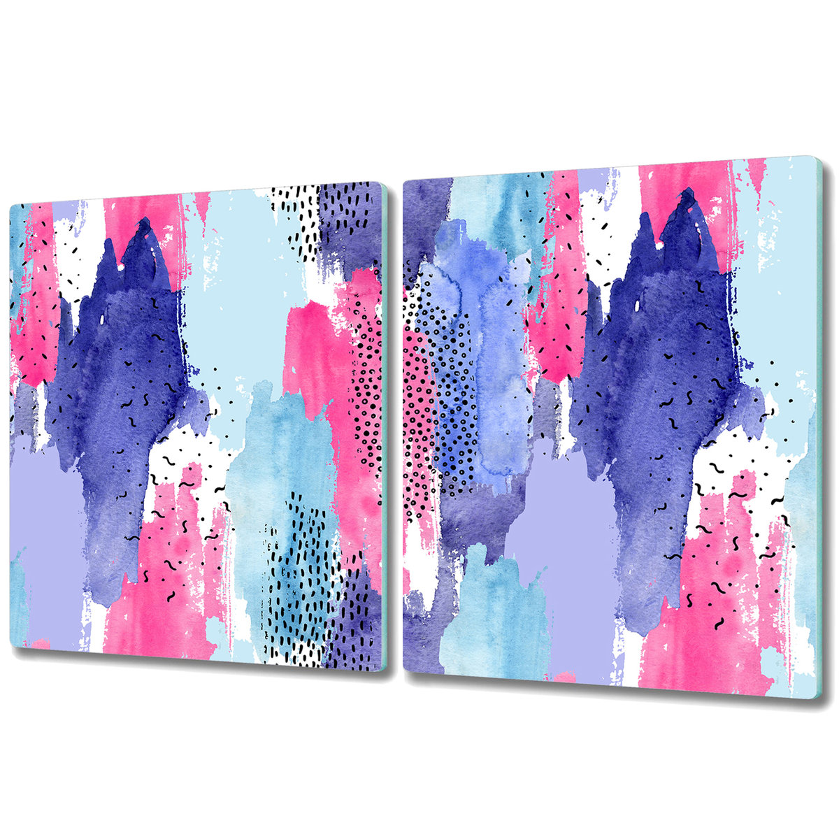 Deski Kuchenne ze Stylowym Ozdobnym nadrukiem - 2x 40x52 cm - Abstrakcja akwarela