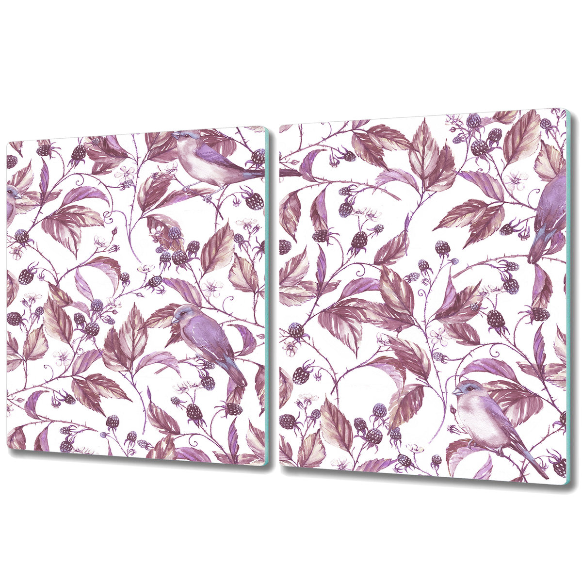 Podwójna Deska Do Krojenia ze Szkła - 2x 40x52 cm - Ptaki na gałęzi