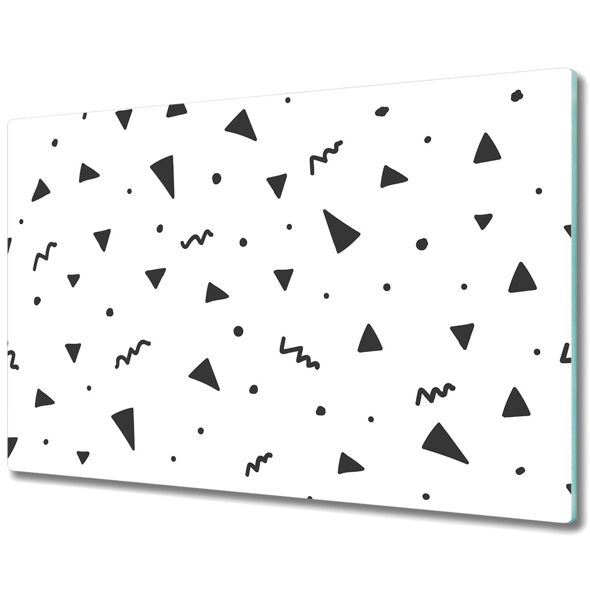 Wytrzymała Deska Kuchenna ze Szkła Hartowanego - Geometryczne kształty - 80x52 cm