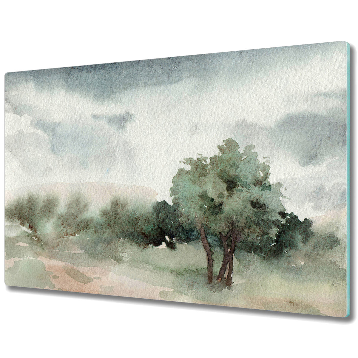Duża Deska Kuchenna ze Wzorem - Krajobraz drzewo - 80x52 cm