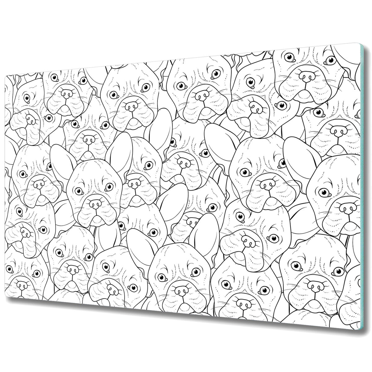 Szklane Deski Kuchenne z Unikalnymi Wzorami - Buldog francuski wzór - 80x52 cm