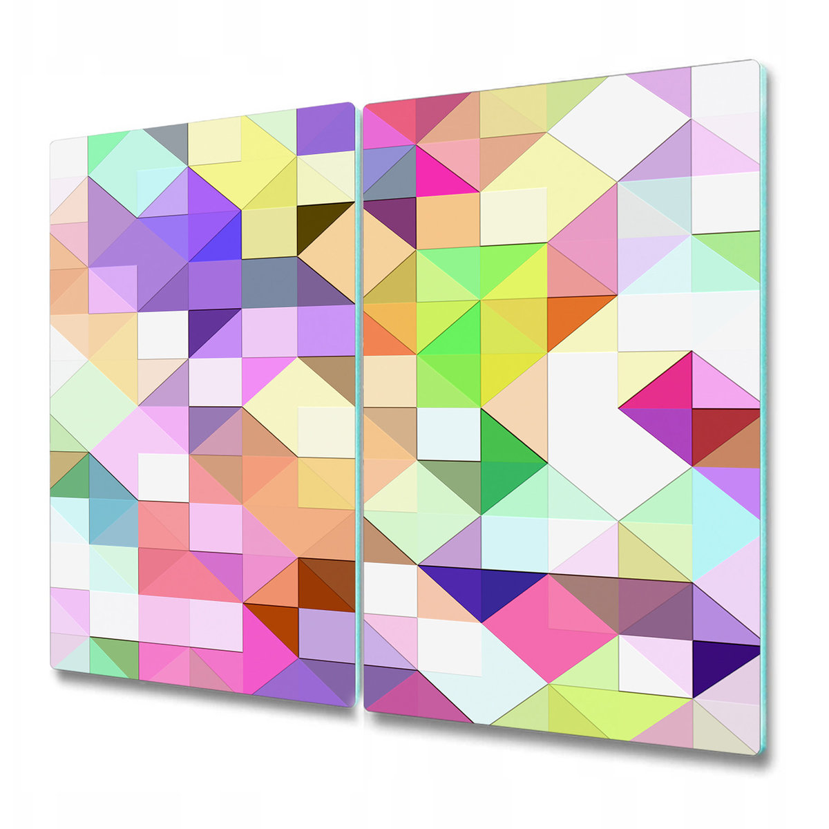 Deska z Dwóch Części - Print - Kolorowa mozaika - 2x30x52 cm