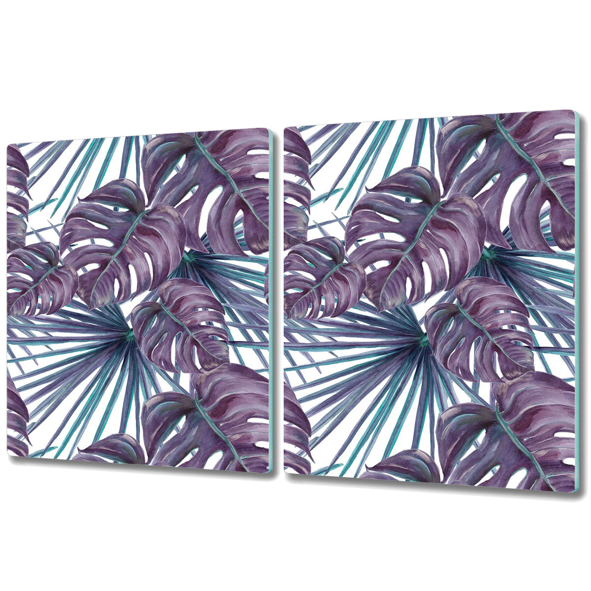 Deski Do Krojenia z Wyjątkowymi Detalami - 2x 40x52 cm - Liście monstery