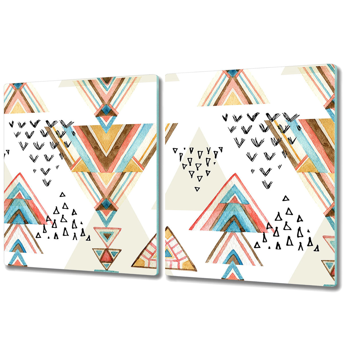 Nowoczesna Deska Kuchenna - 2x 40x52 cm - Etniczne trójkąty