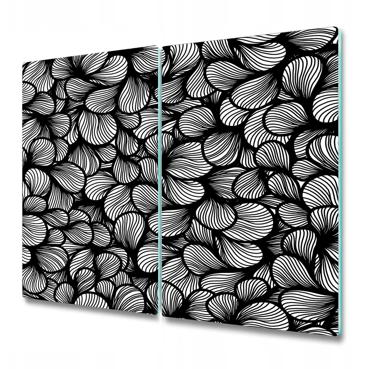 Dekoracyjna Deska Kuchenna ze Szkła - Elegancke muszleki w stylu art deco - 2 sztuki 30x52 cm