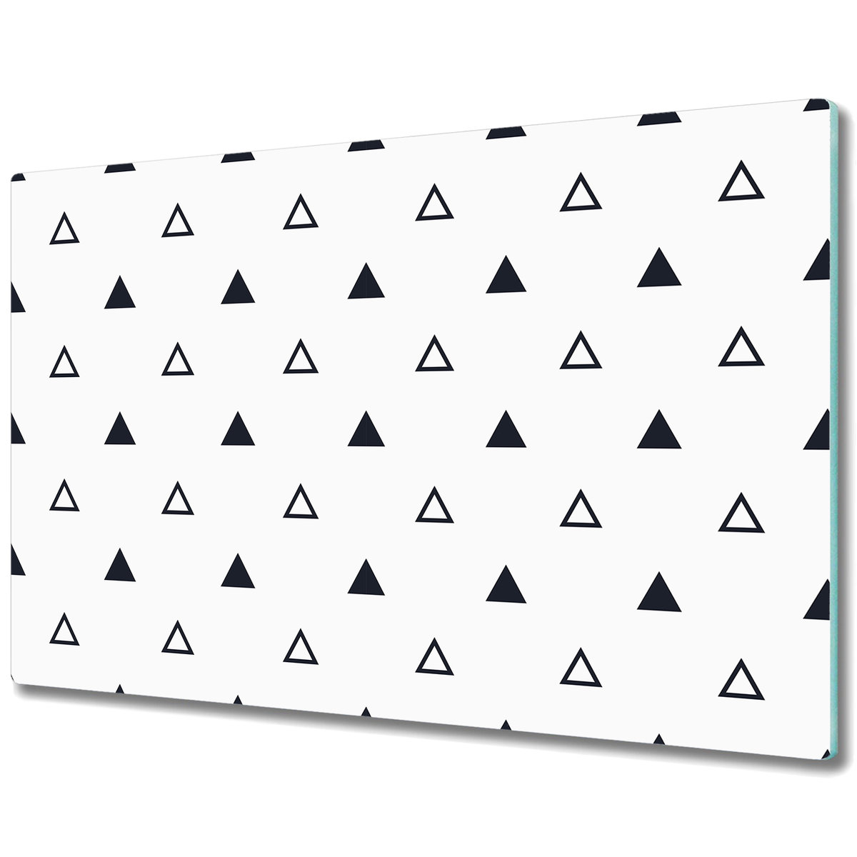 Dekoracyjna Deska Kuchenna ze Szkła - Czarno-białe trójkąty - 80x52 cm