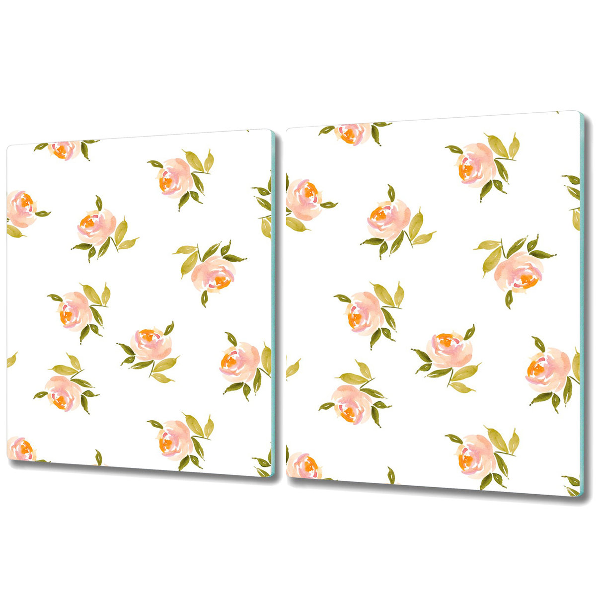 Dwuczęściowa Deska Kuchenna ze Wzorem - 2x 40x52 cm - Małe kwiaty wzór