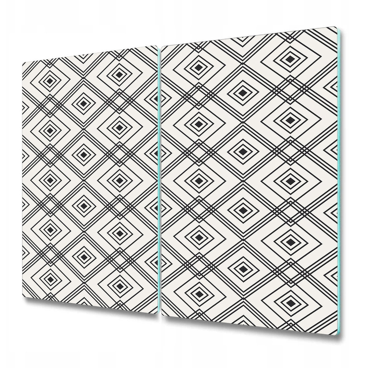Deska Do Krojenia ze Szkła Hartowanego - Geometryczna sztuka - 2x30x52 cm