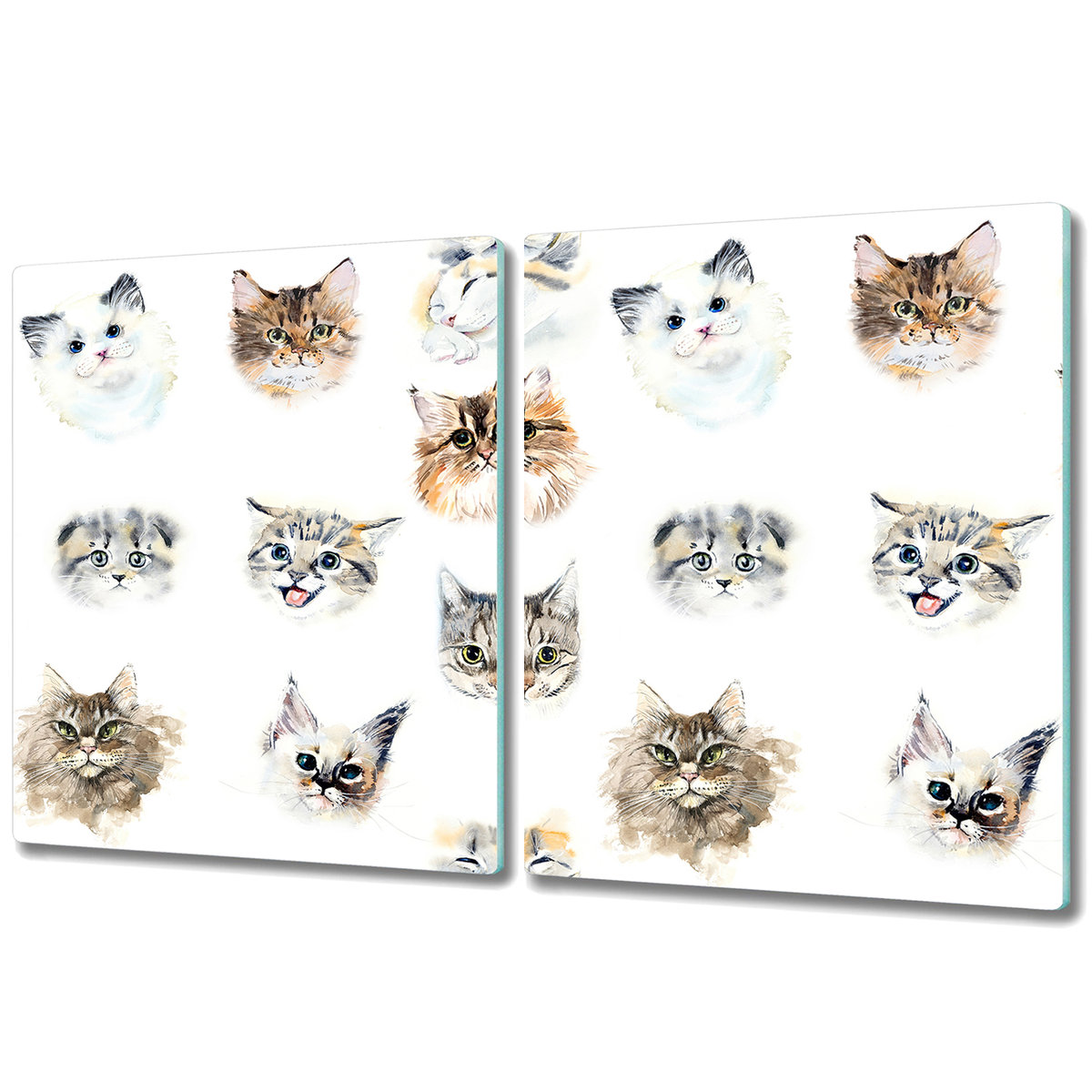 Szklana Osłona na Kuchenkę - Deska Do Krojenia - 2x 40x52 cm - Koty