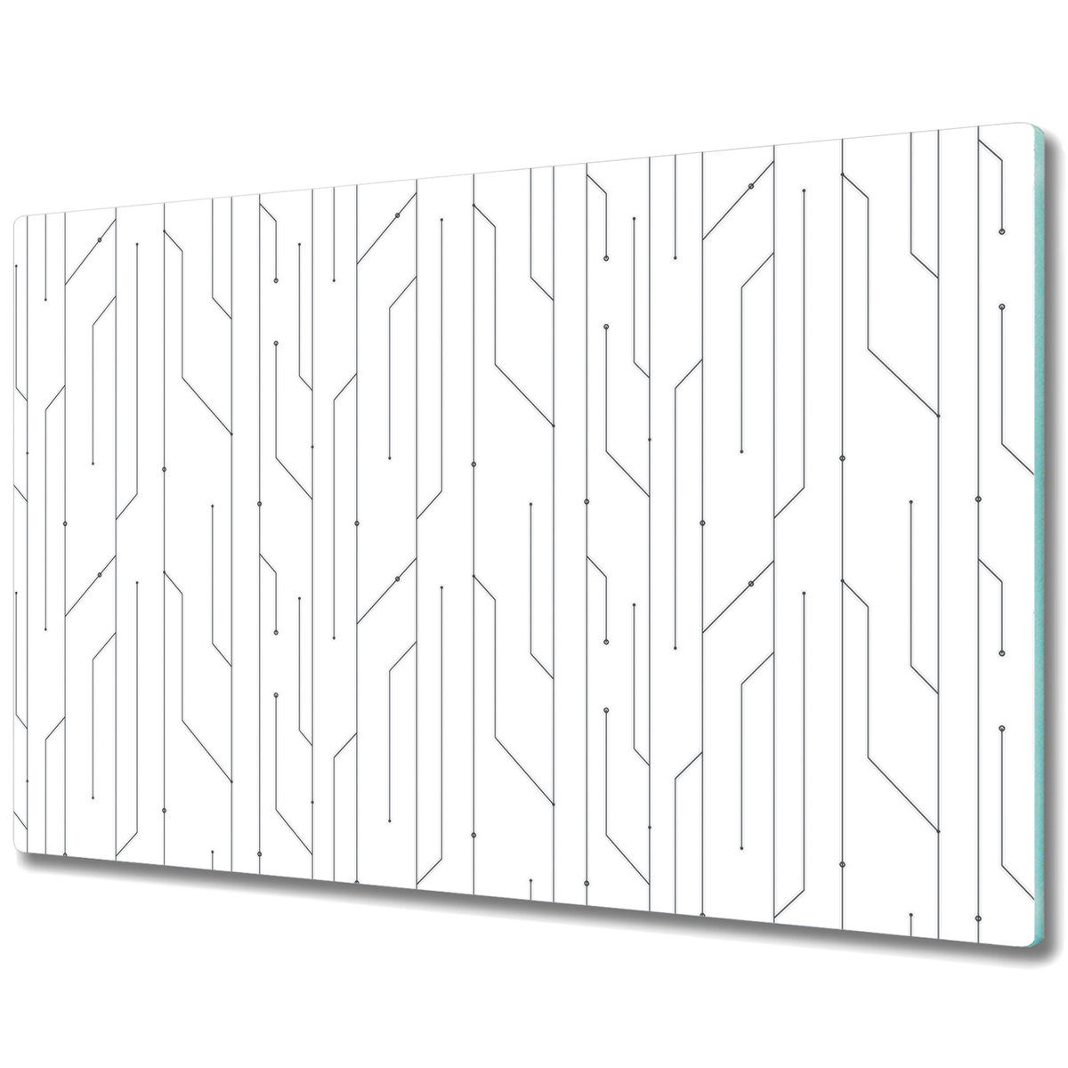 Deska Kuchenna z Wyjątkowym Printem - Obwód liniowy czarno-biały wzór - 80x52 cm