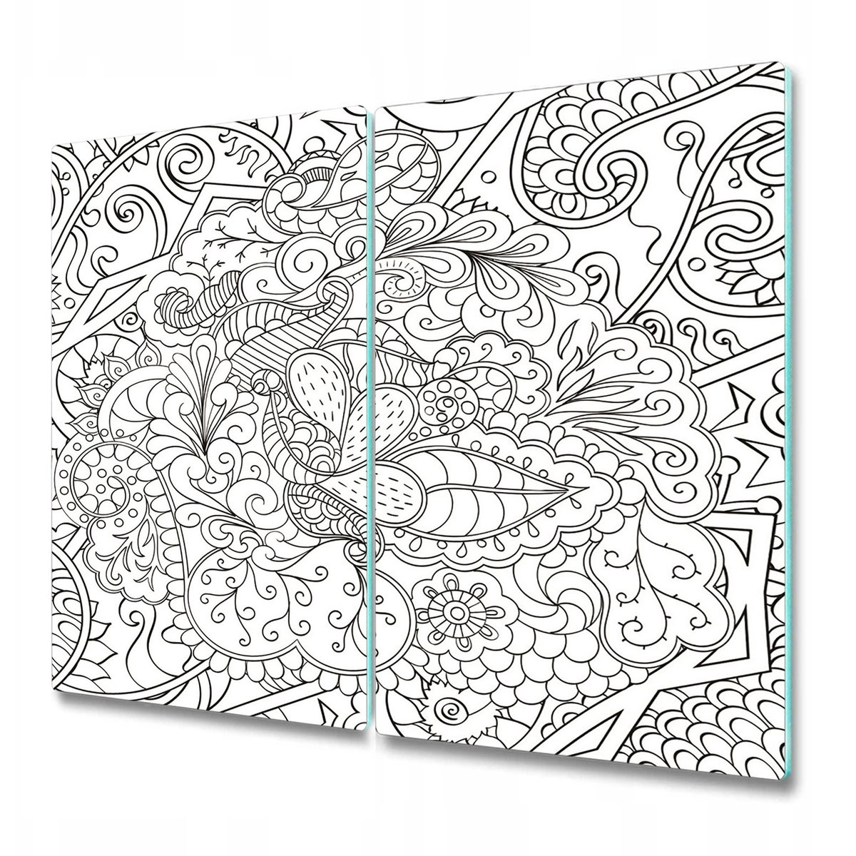 Dwuczęściowa Osłona na Blat Kuchenny - Szkic rysunek abstrakcyjny wzór - 2x30x52 cm