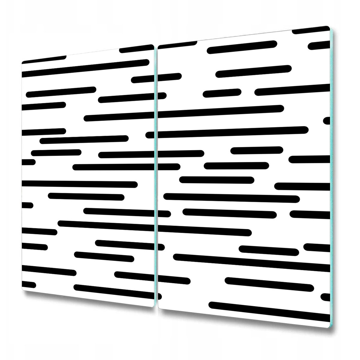 Dwuczęściowa Deska Kuchenna z Nadrukiem - Czarne przerywane linie - 2x30x52 cm