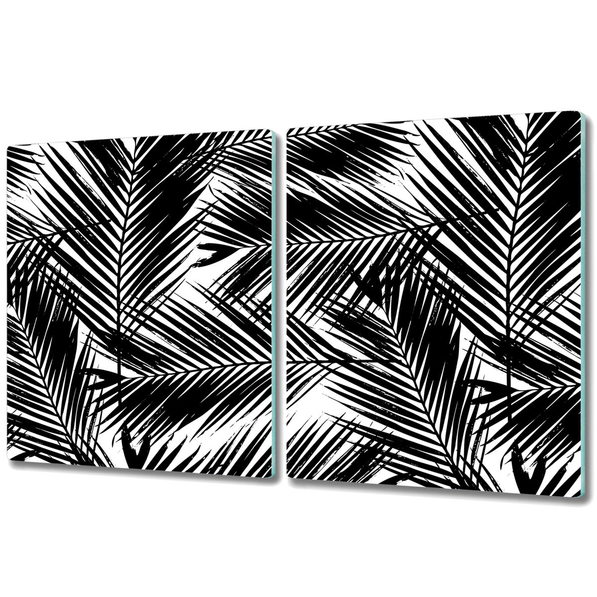 Deski Kuchenne ze Stylowym Ozdobnym nadrukiem - 2x 40x52 cm - Czarne liście palmy