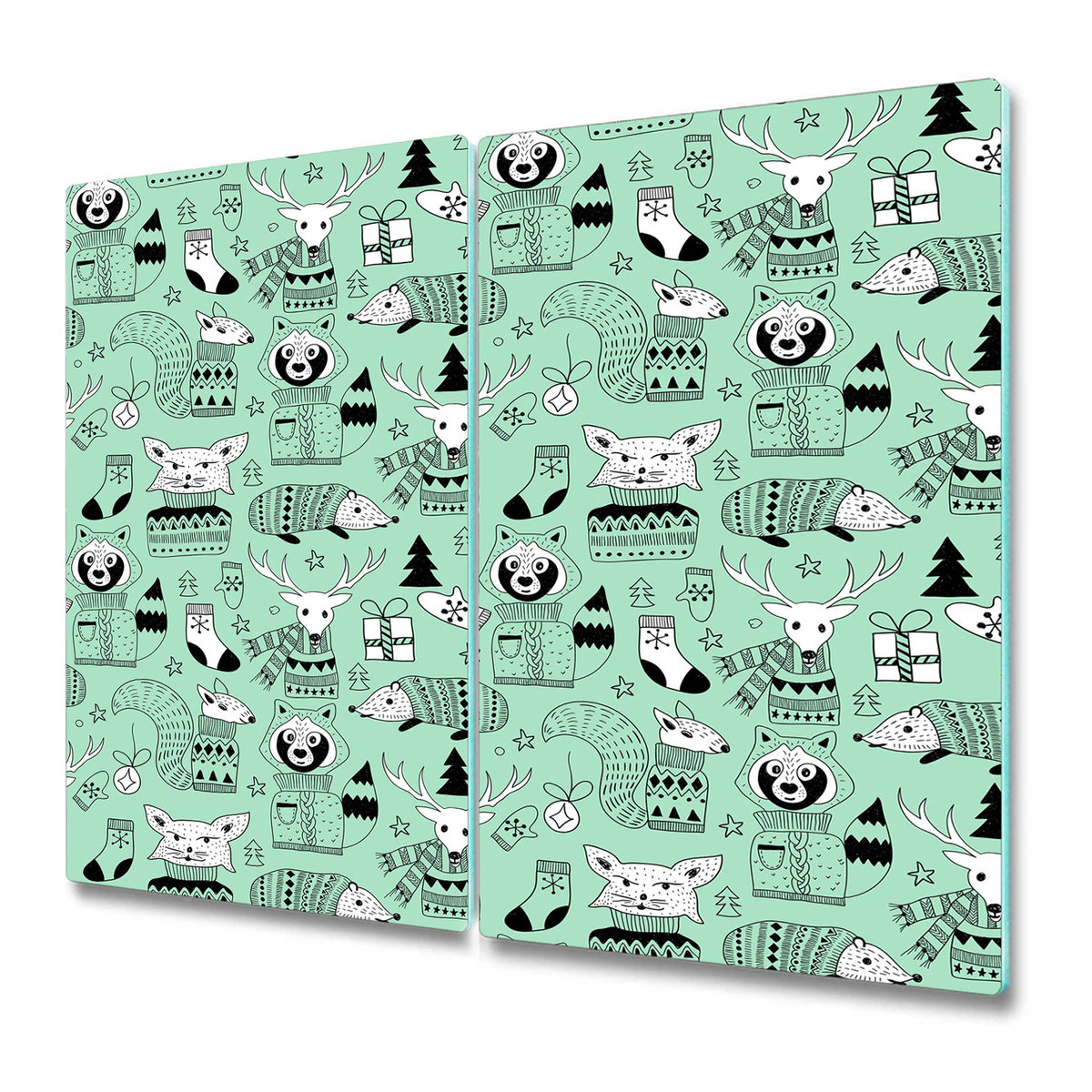 Deska Kuchenna ze Szkła Hartowanego - Skandynawskie zoo - 2x30x52 cm