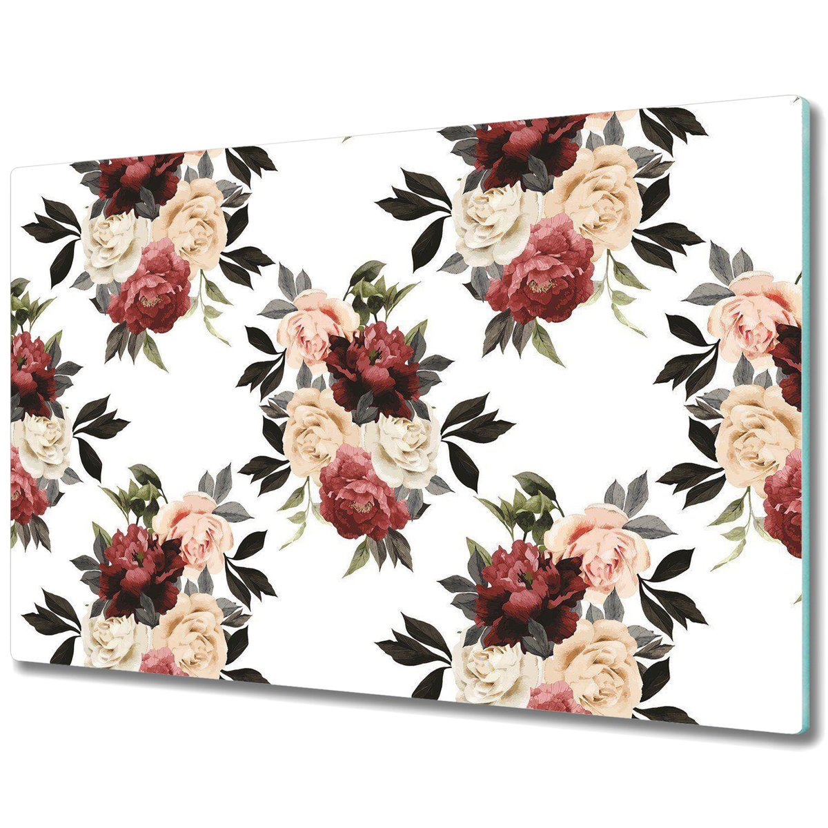 Deski Do Krojenia z Wyjątkowymi Detalami - Akwarela Róże - 80x52 cm