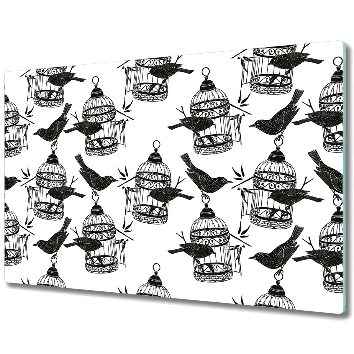 Duża Deska Kuchenna z Nadrukiem - Klatki dla ptaków - 80x52 cm