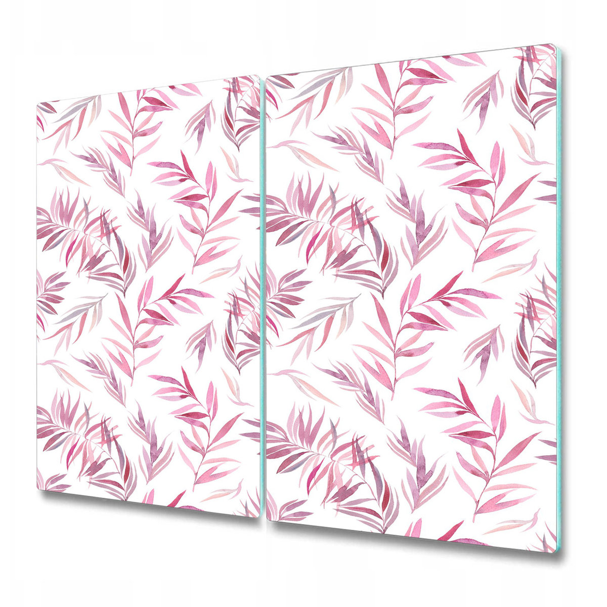 Szklane Deski Kuchenne z Unikalnymi Wzorami - Różowe liście - 2x30x52 cm