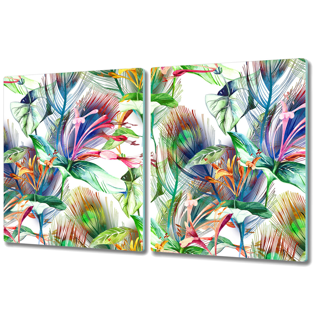 Dwuczęściowa Osłona na Blat Kuchenny - 2x 40x52 cm - Dżungla egzotyczny wzór