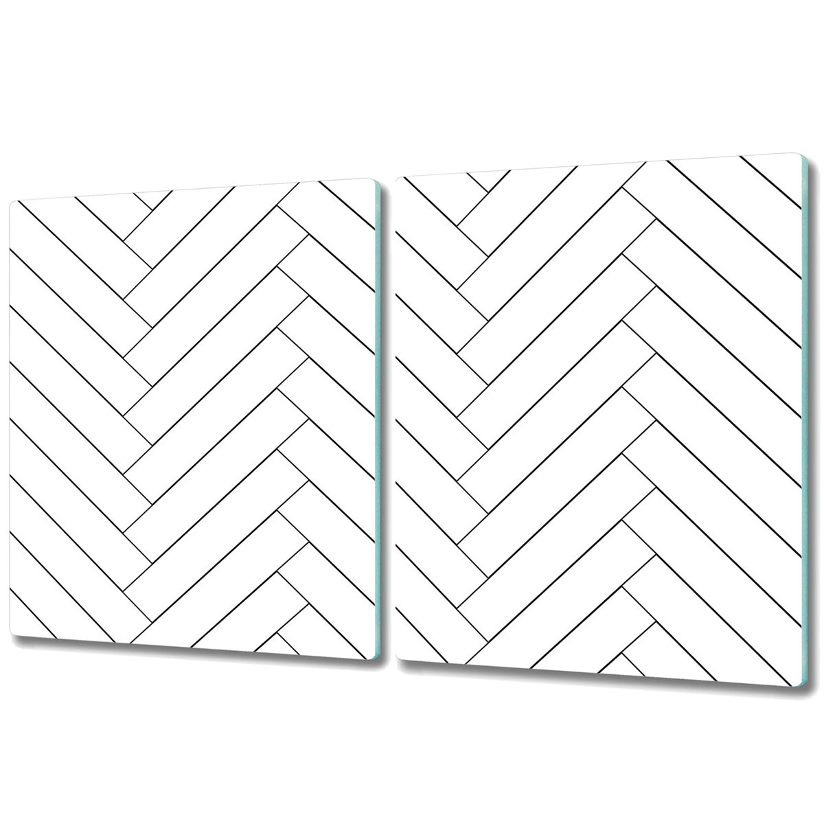 Funkcjonalna Deska Kuchenna - Osłona indukcji - 2x 40x52 cm - Wzór w jodełkę