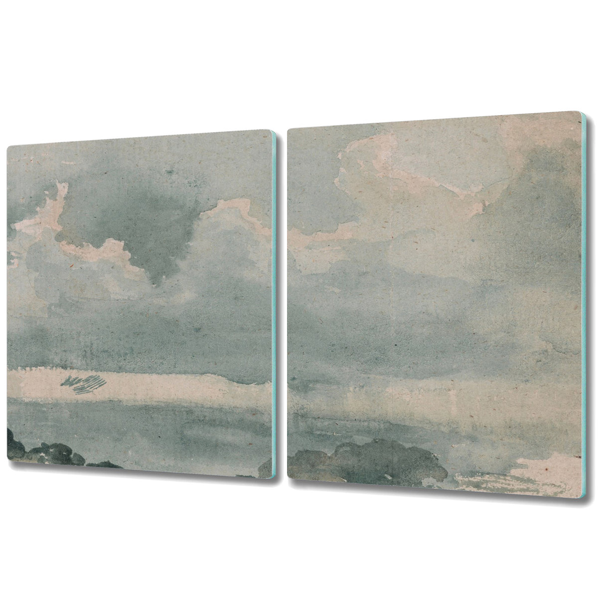 Ozdobna Deska Kuchenna ze Szkła Hartowanego - 2x 40x52 cm - Zachmurzone Niebo
