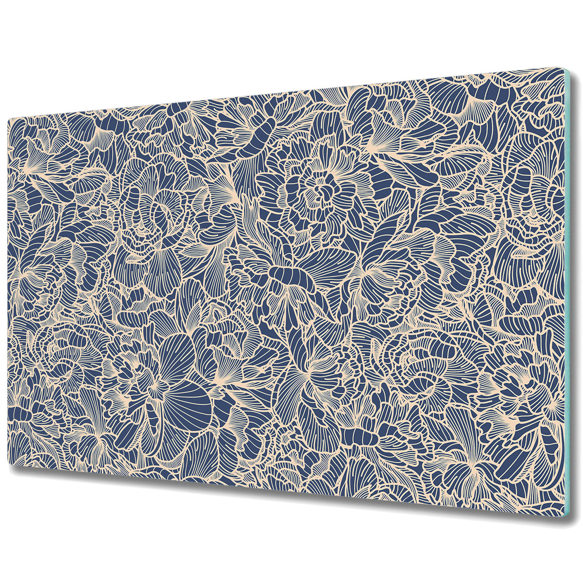 Deski Kuchenne ze Stylowym Ozdobnym nadrukiem - Niebieski kwiat - 80x52 cm