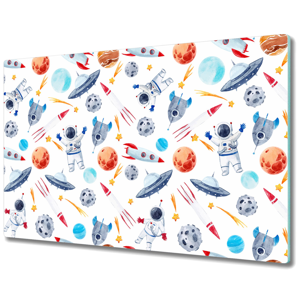Deska Kuchenna z Wyjątkowym Printem - Astronauta kosmos pokój dziecka - 80x52 cm