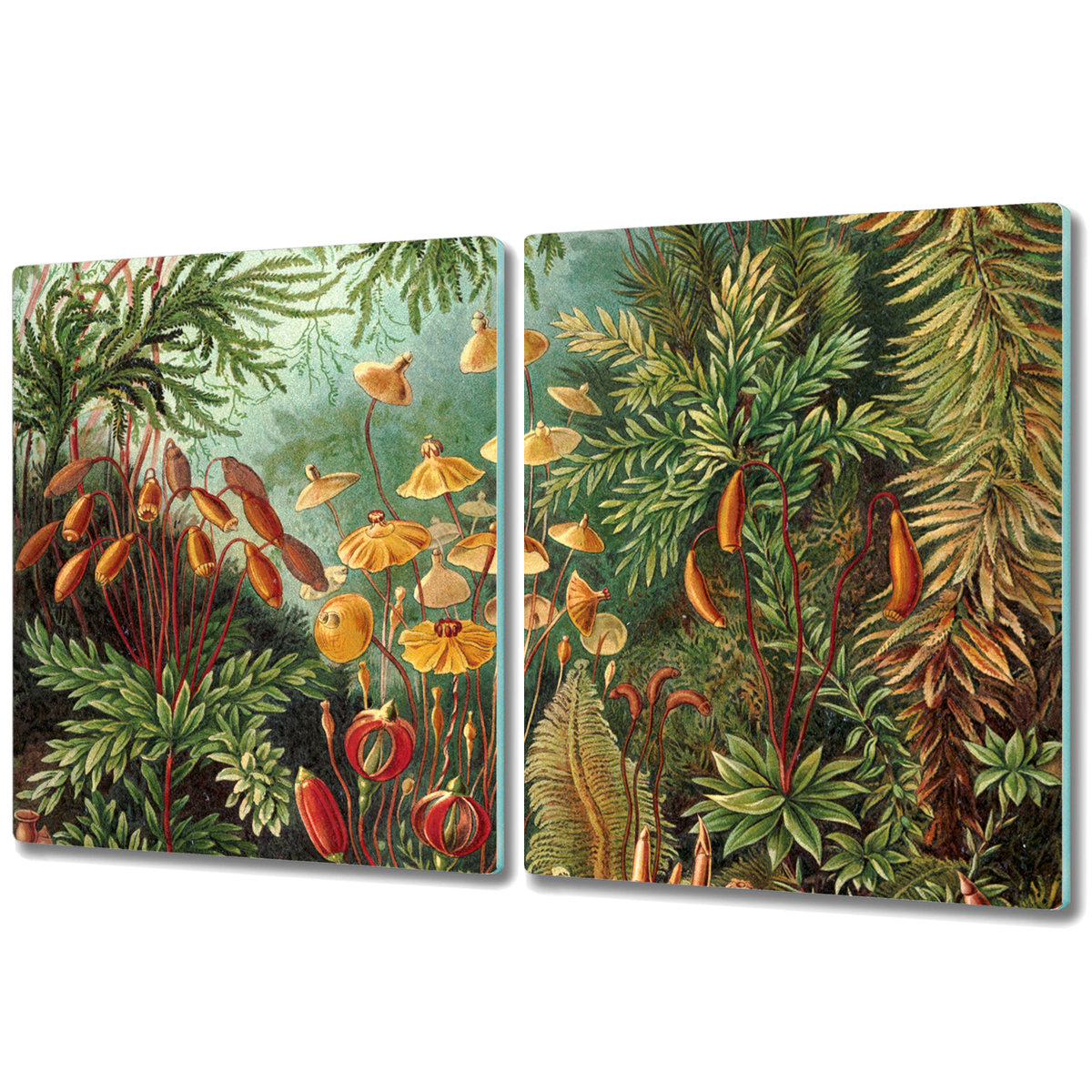 Szklana Osłona na Kuchenkę - Deska Do Krojenia - 2x 40x52 cm - Tropikalna dżungla