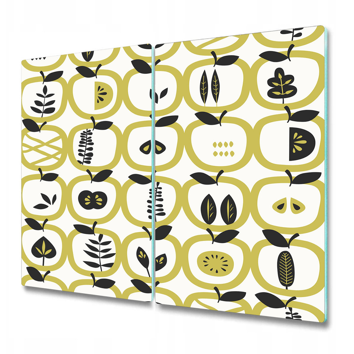 Dwuczęściowa Deska Kuchenna z Nadrukiem - Jabłka wzór - 2x30x52 cm