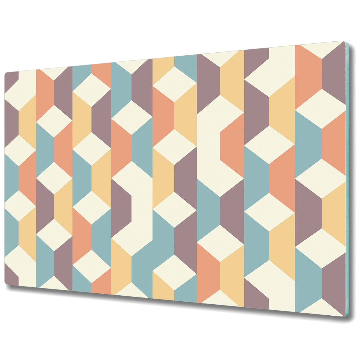 Duża Osłona na Blat Kuchenny - Osłona - Retro wzór geometryczny 3D - 80x52 cm