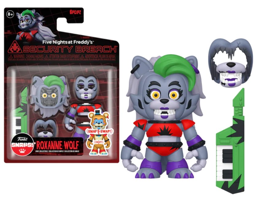 five nights at freddy's freddy fnaf glamrock roxanna  snap funko pop!