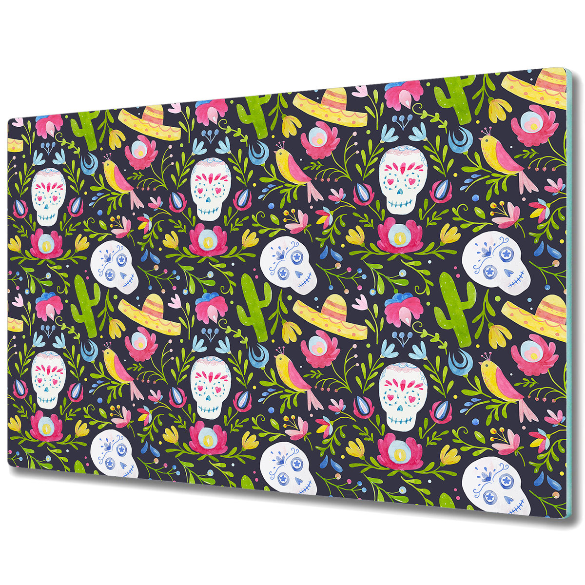 Szklane Deski Kuchenne z Unikalnymi Wzorami - Meksykańskie motywy - 80x52 cm