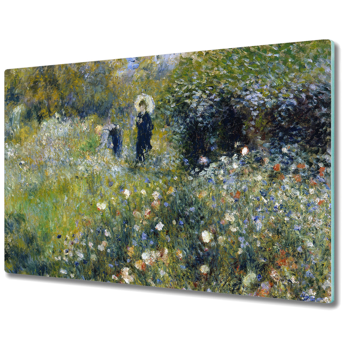 Nowoczesna Deska Kuchenna - Osłonka - Obraz dama z parasolką - 80x52 cm