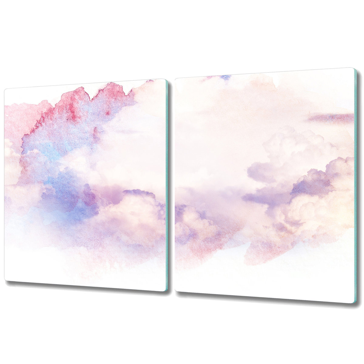 Podwójna Deska Do Krojenia ze Szkła - 2x 40x52 cm - Abstrakcja chmury