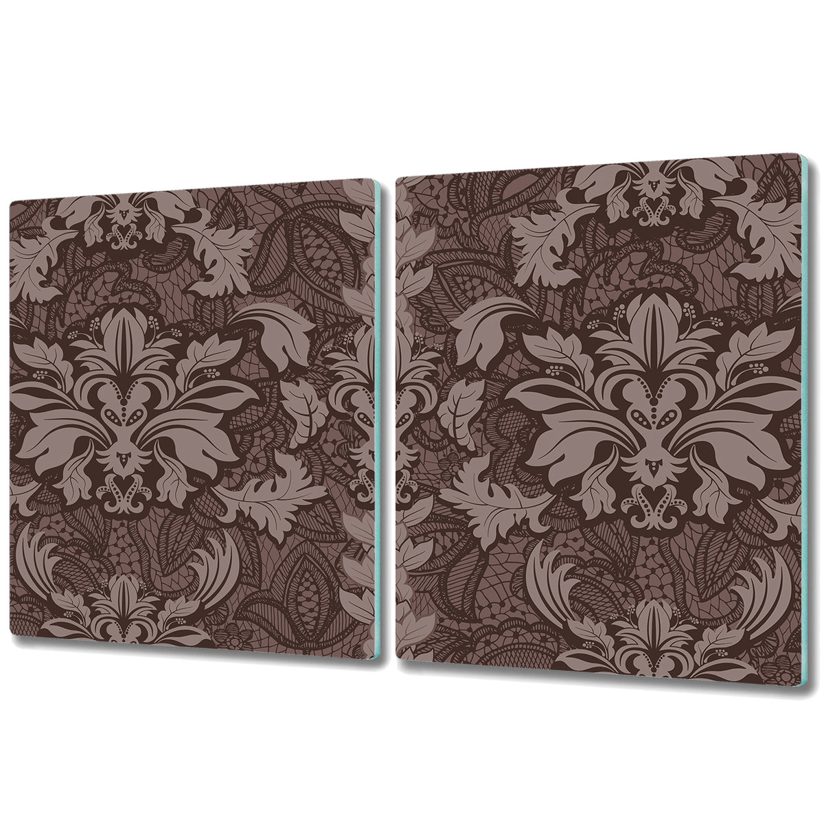 Szklane Deski Kuchenne z Unikalnymi Wzorami - 2x 40x52 cm - Wzór w stylu damask