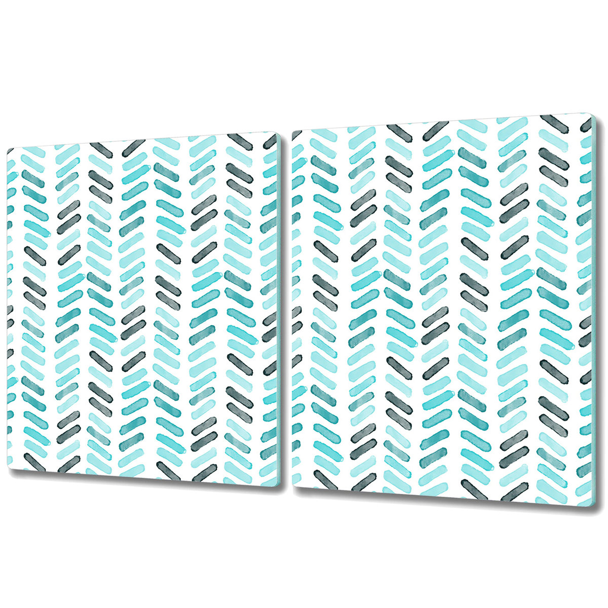 Funkcjonalna Deska Kuchenna - Osłona indukcji - 2x 40x52 cm - Akwarela w jodełkę