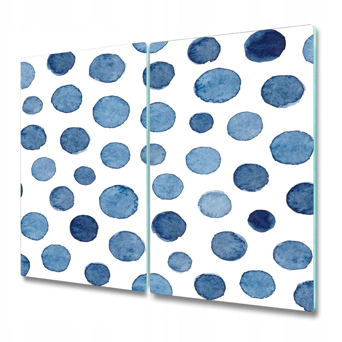 Ozdobna Deska Kuchenna ze Szkła Hartowanego - Niebieskie plamki - 2x30x52 cm