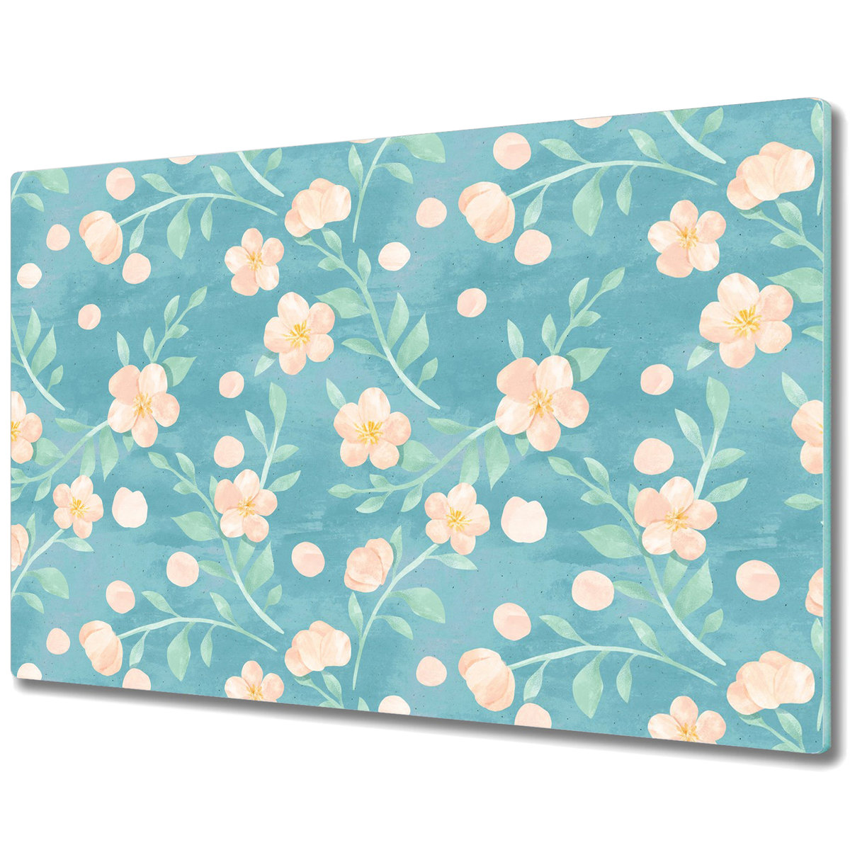 Szklane Deski Kuchenne z Unikalnymi Wzorami - Delikatne pastelowe kwiaty - 80x52 cm