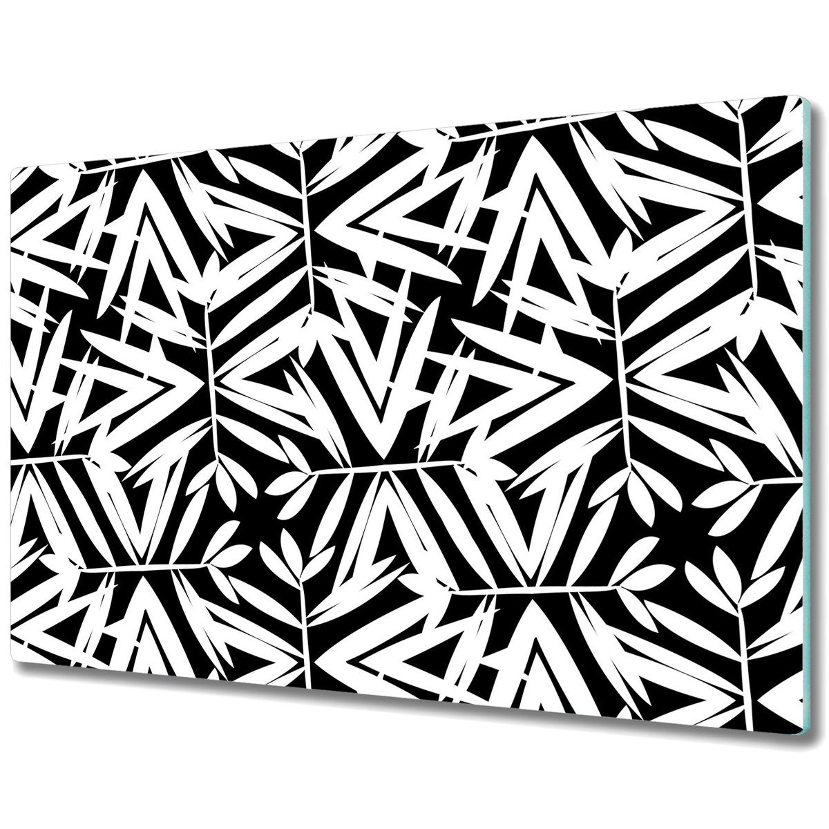 Stylowa Deska Do Krojenia ze Szkła - Czarno-biały wzór - 80x52 cm