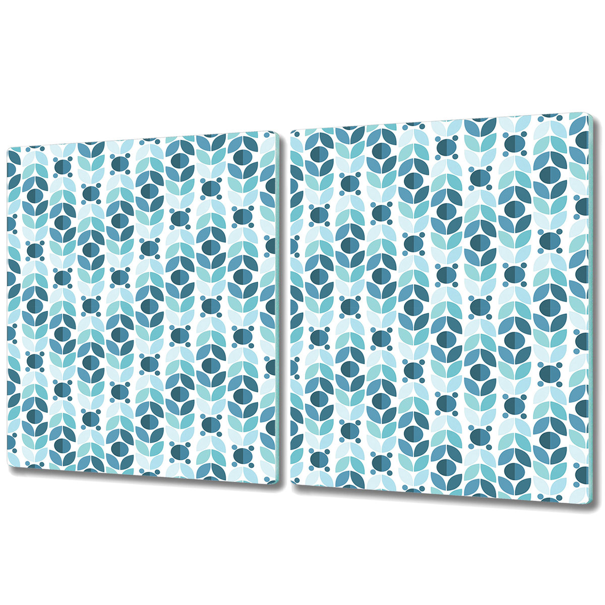 Nowoczesna Deska Kuchenna - Osłonka - 2x 40x52 cm - Akwarela wzór geometryczny